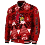 customized louisville cardinals pyramid shapes red varsity jacket best selling.webp