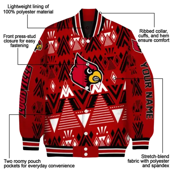 customized louisville cardinals pyramid shapes red varsity jacket new arrival.webp