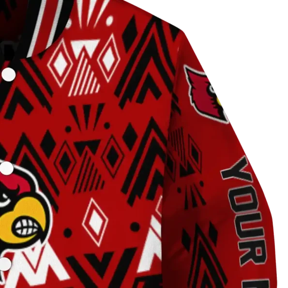 customized louisville cardinals pyramid shapes red varsity jacket premium grade.webp