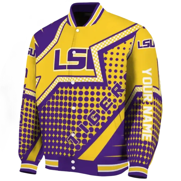 customized lsu tigers star burst purple varsity jacket best selling.webp