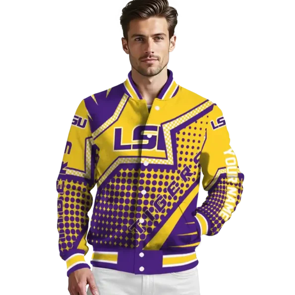 customized lsu tigers star burst purple varsity jacket high quality.webp