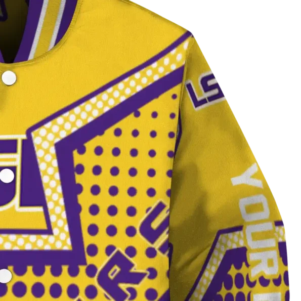 customized lsu tigers star burst purple varsity jacket premium grade.webp