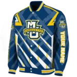 customized marquette golden eagles chevron angles blue varsity jacket best selling.webp