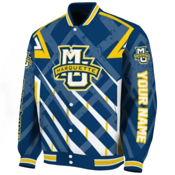 customized marquette golden eagles chevron angles blue varsity jacket best selling.webp