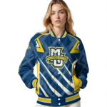 customized marquette golden eagles chevron angles blue varsity jacket best selling.webp