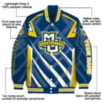 customized marquette golden eagles chevron angles blue varsity jacket best selling.webp