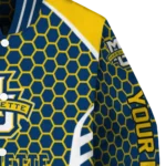 customized marquette golden eagles hexagon grid blue varsity jacket best selling.webp