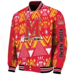 customized maryland terrapins pyramid shapes red varsity jacket best selling.webp