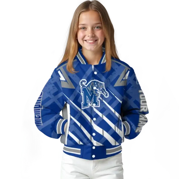 customized memphis tigers chevron angles blue varsity jacket top rated.webp