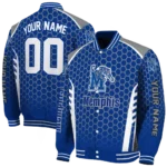 customized memphis tigers hexagon grid blue varsity jacket best selling.webp