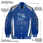 customized memphis tigers hexagon grid blue varsity jacket best selling.webp
