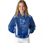customized memphis tigers hexagon grid blue varsity jacket best selling.webp