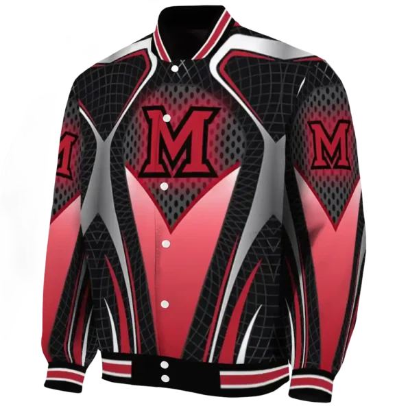 customized miami redhawks mesh chest black varsity jacket best selling