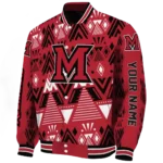 customized miami redhawks pyramid shapes red varsity jacket best selling.webp