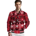 customized miami redhawks pyramid shapes red varsity jacket best selling.webp