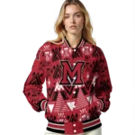 customized miami redhawks pyramid shapes red varsity jacket best selling.webp