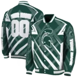 customized michigan state spartans chevron angles green varsity jacket best selling.webp