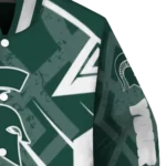 customized michigan state spartans chevron angles green varsity jacket best selling.webp