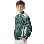 customized michigan state spartans hexagon grid green varsity jacket best selling.webp