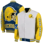 customized-michigan-wolverines-speckled-arms-blue-gray-varsity-jacket-best-selling.webp