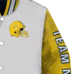 customized-michigan-wolverines-speckled-arms-blue-gray-varsity-jacket-best-selling.webp