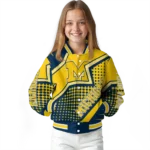 customized michigan wolverines star burst blue varsity jacket best selling.webp