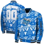 customized middle tennessee blue raiders pyramid shapes blue varsity jacket best selling.webp
