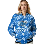 customized middle tennessee blue raiders pyramid shapes blue varsity jacket best selling.webp