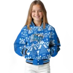 customized middle tennessee blue raiders pyramid shapes blue varsity jacket best selling.webp
