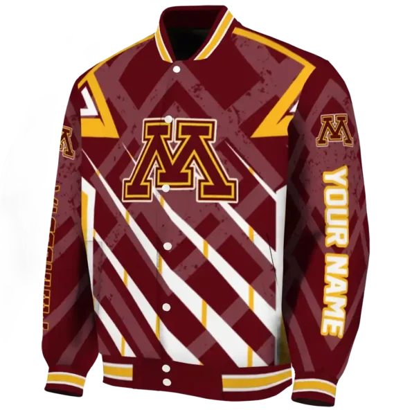 customized minnesota golden gophers chevron angles maroon varsity jacket best selling.webp