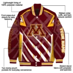customized minnesota golden gophers chevron angles maroon varsity jacket best selling.webp