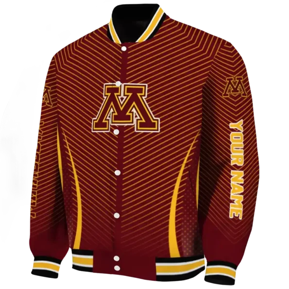 customized minnesota golden gophers chevron arrow maroon varsity jacket best selling