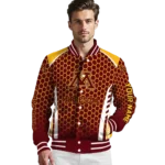 customized minnesota golden gophers hexagon grid maroon varsity jacket best selling.webp