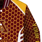 customized minnesota golden gophers hexagon grid maroon varsity jacket best selling.webp