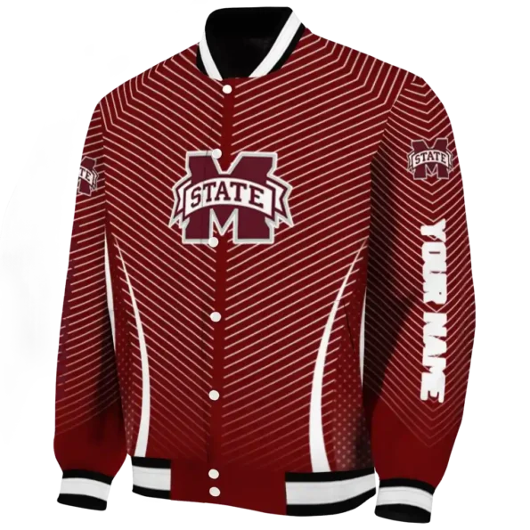 customized mississippi state bulldogs chevron arrow maroon varsity jacket best selling