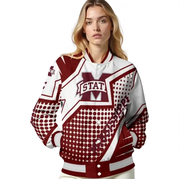 customized mississippi state bulldogs star burst maroon varsity jacket latest model.webp