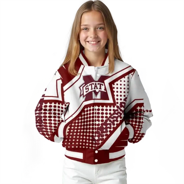 customized mississippi state bulldogs star burst maroon varsity jacket top rated.webp
