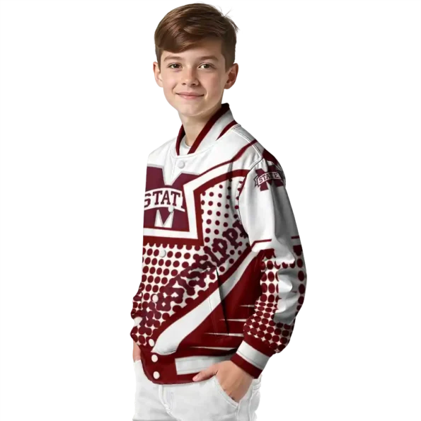 customized mississippi state bulldogs star burst maroon varsity jacket trendy.webp