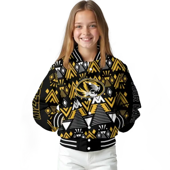 customized missouri tigers pyramid shapes black varsity jacket top rated.webp