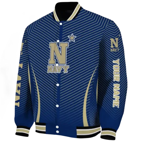 customized navy midshipmen chevron arrow blue varsity jacket best selling