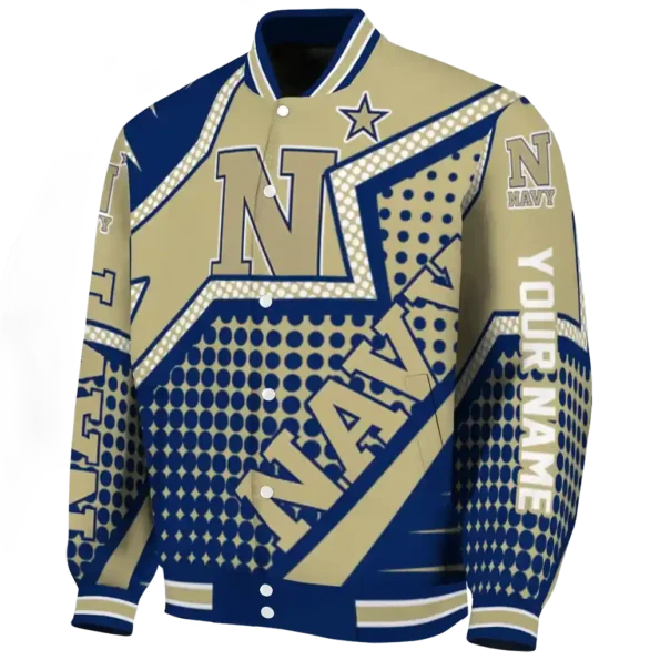 customized navy midshipmen star burst blue varsity jacket best selling