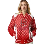 customized-nc-state-wolfpack-hexagon-grid-red-varsity-jacket-best-selling.webp