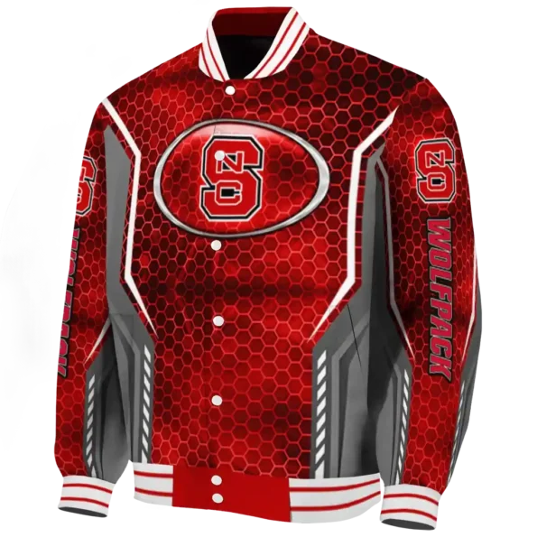 customized nc state wolfpack power plate red varsity jacket best selling