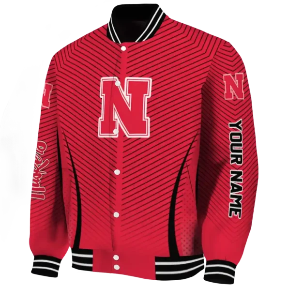 customized nebraska cornhuskers chevron arrow red varsity jacket best selling