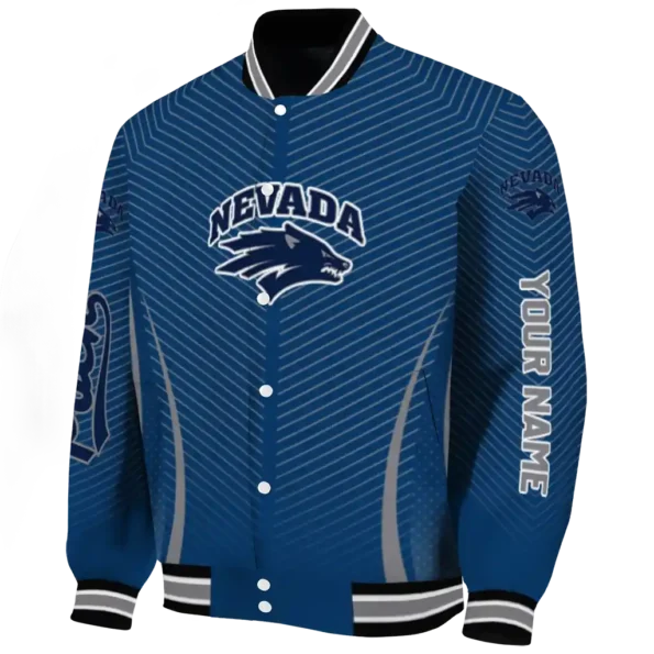 customized nevada wolf pack chevron arrow blue varsity jacket best selling