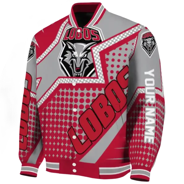 customized new mexico lobos star burst red varsity jacket best selling