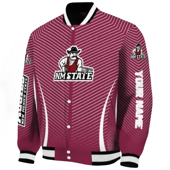 customized new mexico state aggies chevron arrow crimson varsity jacket best selling