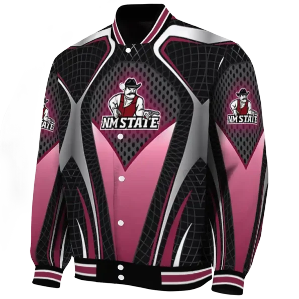 customized new mexico state aggies mesh chest white black varsity jacket best selling