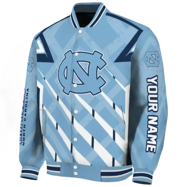 customized north carolina tar heels chevron angles light blue varsity jacket best selling