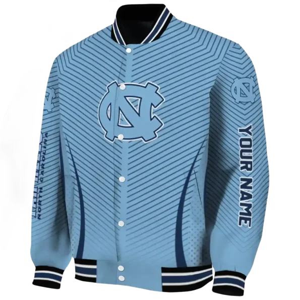 customized north carolina tar heels chevron arrow light blue varsity jacket best selling
